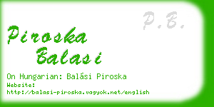 piroska balasi business card